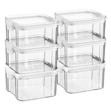 Argon Tableware Food Storage Containers - 460ml - White - Pack of 6