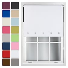 FURNISHED Blackout Roller Blinds with Round Eyelets Cut to Size Easy Fit Window Shade | White | White | (W) 240cm x (L) 165cm