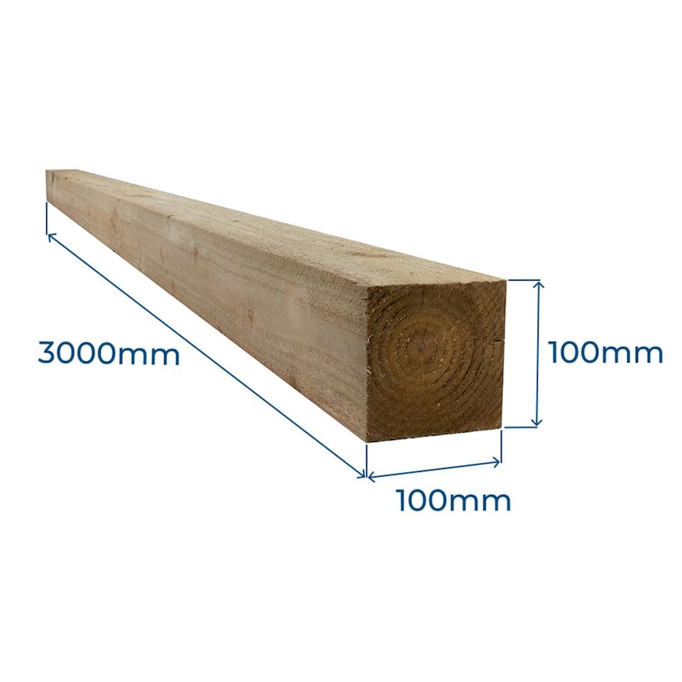 image 1 of Snowdon Timber Garden Treated 4x4inch Fence Post (H) 3.0m (W) 100mm