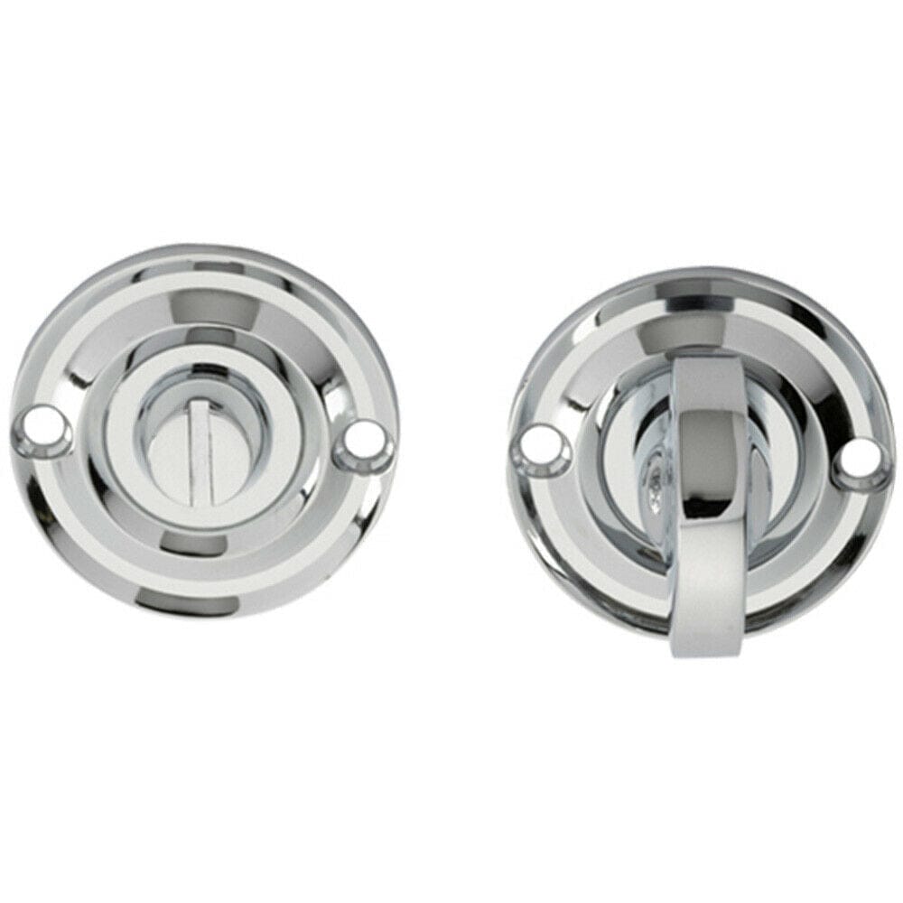 Loops Small Bathroom Thumbturn Lock & Release Handle 67mm Spindle Polished Chrome