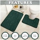 image 7 of VELVETIO 2Pc Pebble Bath Mat Set Memory Foam Bathroom Toilet Rugs Green | Sage Green