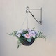 image 1 of Artificial Peonies and Hydrangeas Hanging Floral Arrangement in Wicker Basket 32cm | Brown | Brown | 1