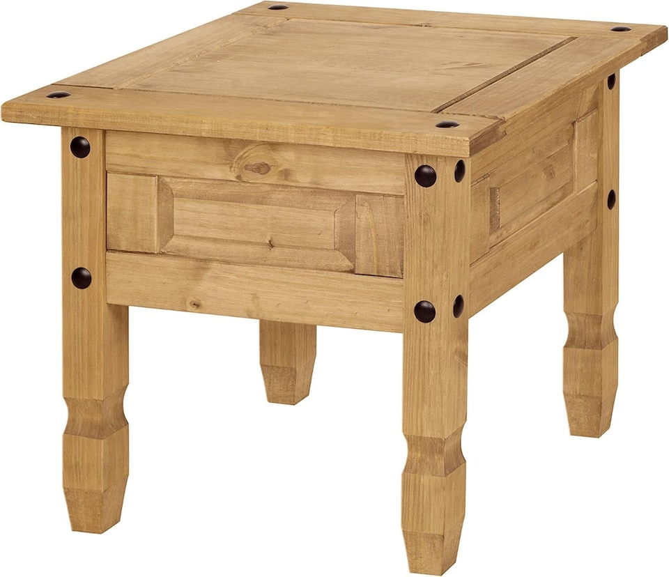 image 1 of Corona Lamp Side Table Mexican Solid Pine End Occasional Table