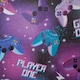 image 6 of OHS Kids Gaming Blackout Eyelet Curtains Ring Top Ready Made Panel Pair, 66x54" Purple | Neon Purple