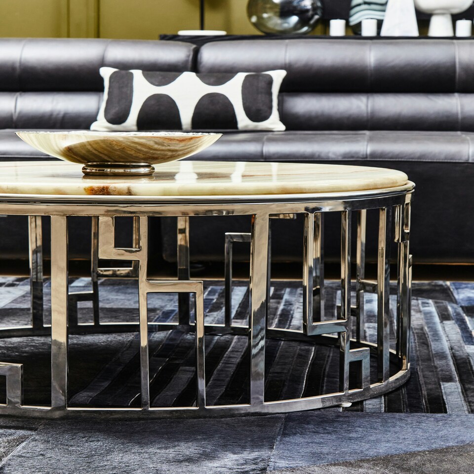 image 1 of Relic Onyx Stone Coffee Table Cream