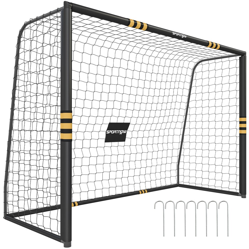 image 1 of SPORTNOW Football Goal, 10 x 6.5ft Football Net with EPE Padding, Yellow