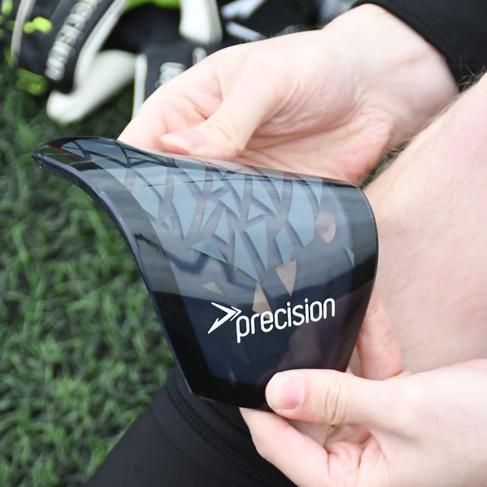 image 1 of Precision Pro Fusion Flex Shin Guards, Lightweight Football Protection With Tpu Shell, Eva Foam Cushioning, Elasticated Sleeves Pads, Black, Xsmall
