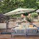 image 2 of Outsunny 3(m) Banana Parasol Cantilever Umbrella with Base Weight, Beige