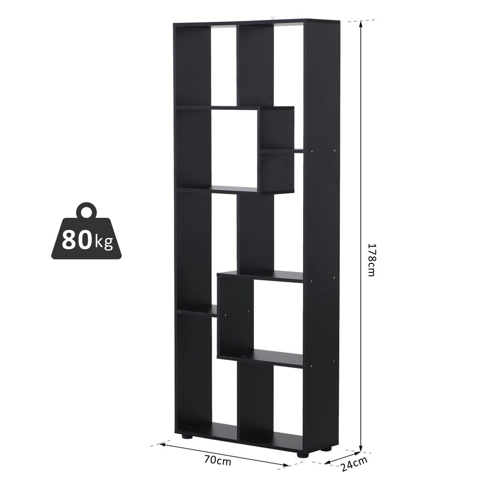 image 1 of HOMCOM Multipurpose 8-Grid Bookshelf Decorative Shelf, Bathroom