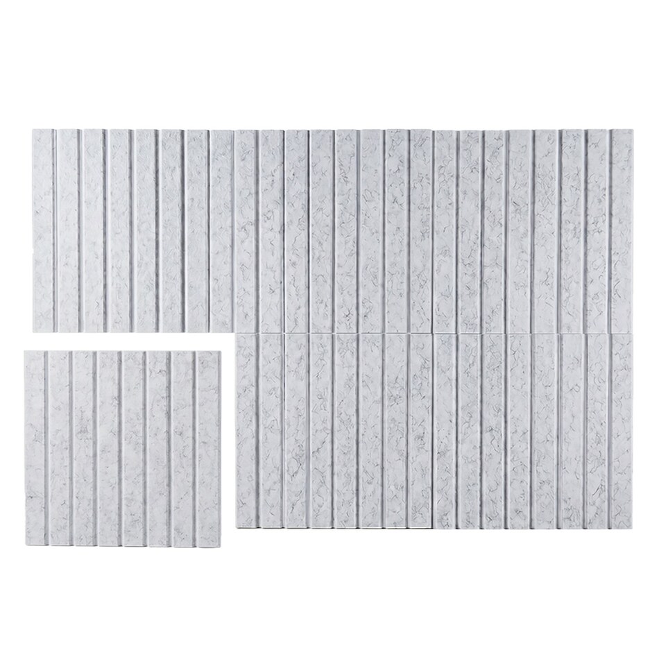 image 1 of Levede Felt Notice Board 12PCS Wall Tiles Pin Board Self Adhesive Grey 30x30cm