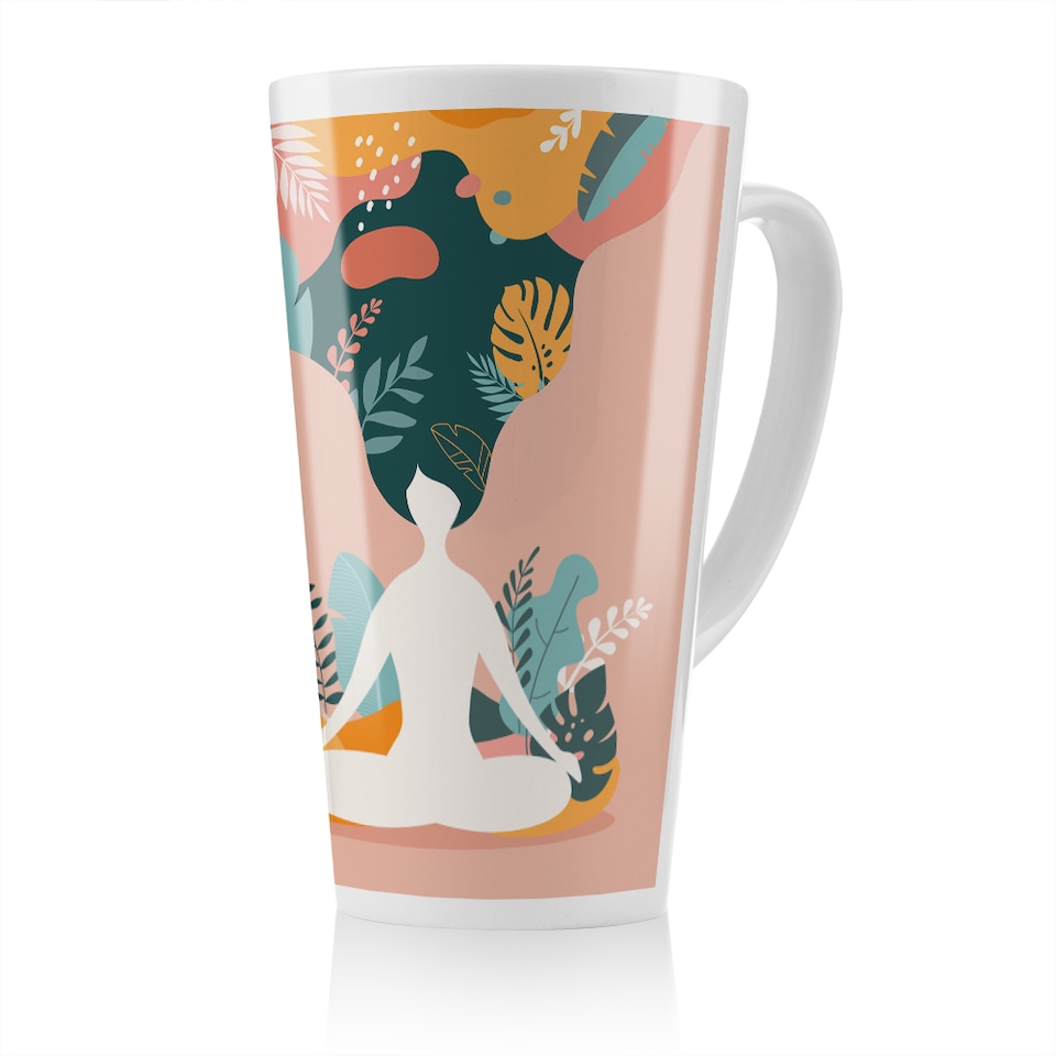 image 1 of mindfulness, meditation and yoga Woman Designer Latte Mug