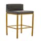 image 1 of Interiors by Premier Dark grey and Gold Finish Bar Chair, Glam Touch Indoor Metal Bar Stool, Footrest Bar Chair