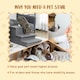 image 3 of PawHut 3 Step Dog Steps with Storage Boxes, Cat Stairs for Bed Sofa, Light Grey
