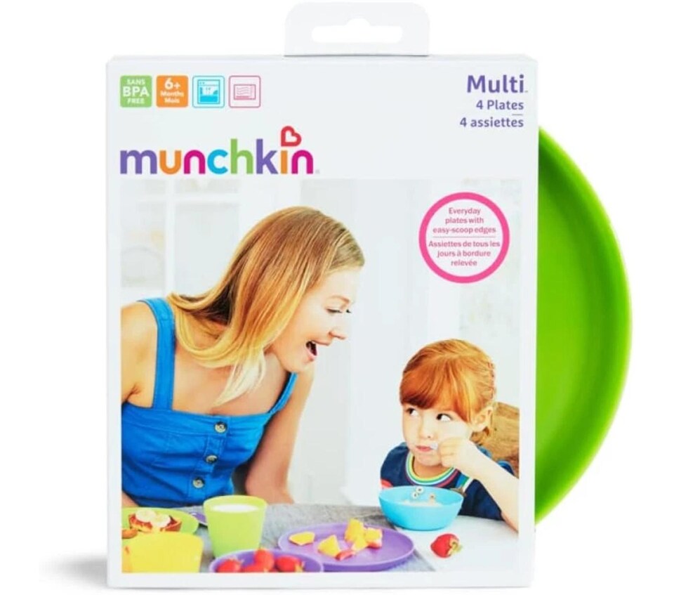 image 1 of Munchkin Kids Toddler Plates Set BPA Free Microwave Dishwasher Safe 4 Pieces