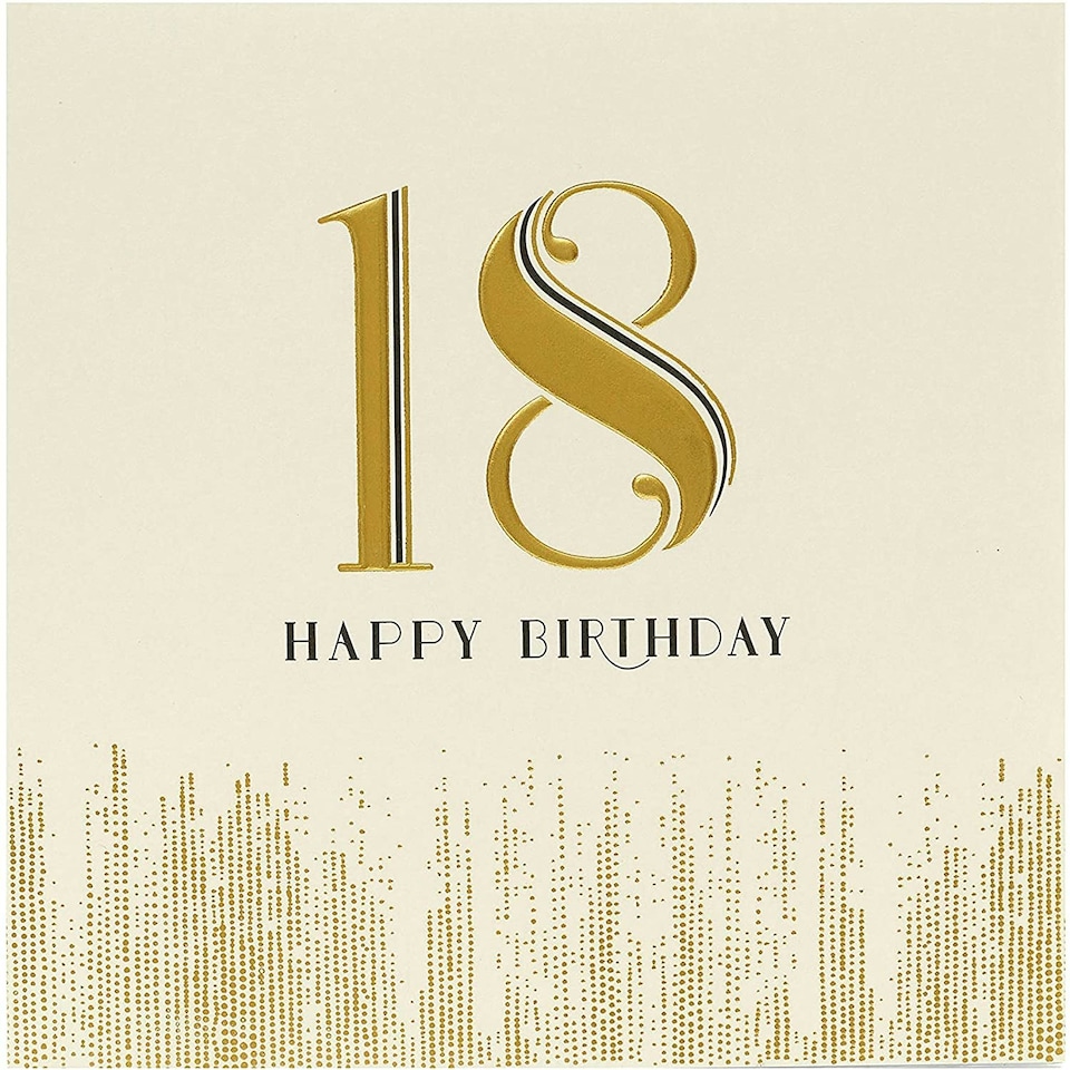 image 1 of 18th Today Gold Foil Finished Stylish Birthday Card