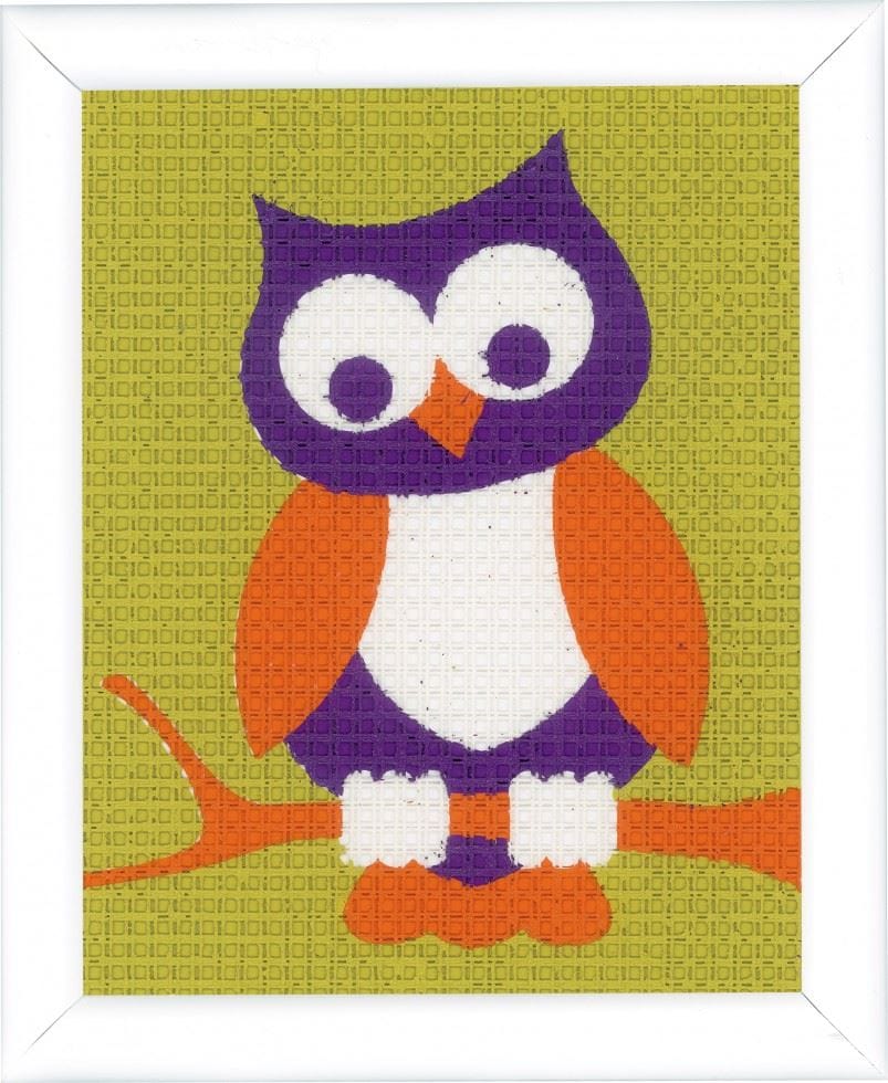 Vervaco T/KIT WISE OWL - Tapestry Kit: Wise Owl in Black