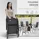 image 3 of Outsunny Set of 4 Outdoor Wicker Folding Chairs, Patio PE Rattan Dining Armrests Chair set with 7 Levels Adjustable Backrest, for Outdoors, Camping, Grey