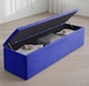 image 2 of Safar 90cm Large Ottoman Storage Box - Naples Shoes Bench - Blue Lined Upholstery Blanket Storage Box