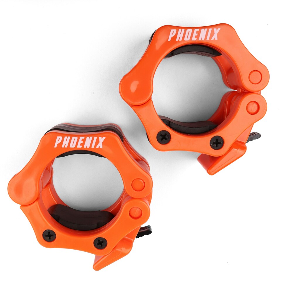 image 1 of Phoenix Fitness Barbell Clamps 2 inch Orange
