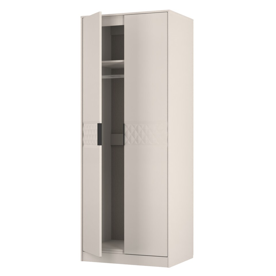 image 1 of Islay Tall Double Wardrobe in Kashmir Matt (Ready Assembled) | Cream | Kashmir Matt