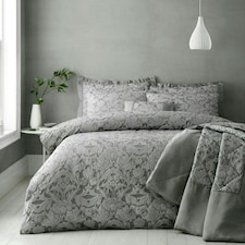 Portfolio Home Blenheim Jacquard Bedding Duvet Cover Set Grey | Single