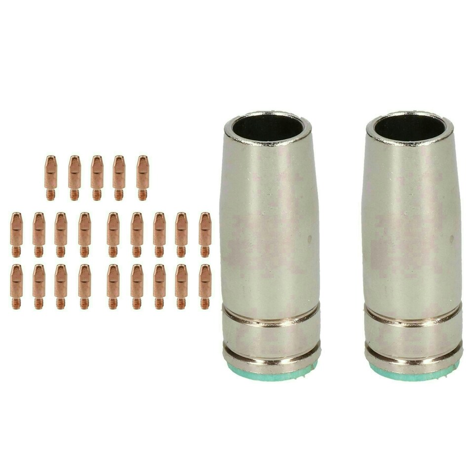 image 1 of 2 shroud & 25 x 1.0mm Contact Tips MIG Welding Binzel Style Euro Torch MB25