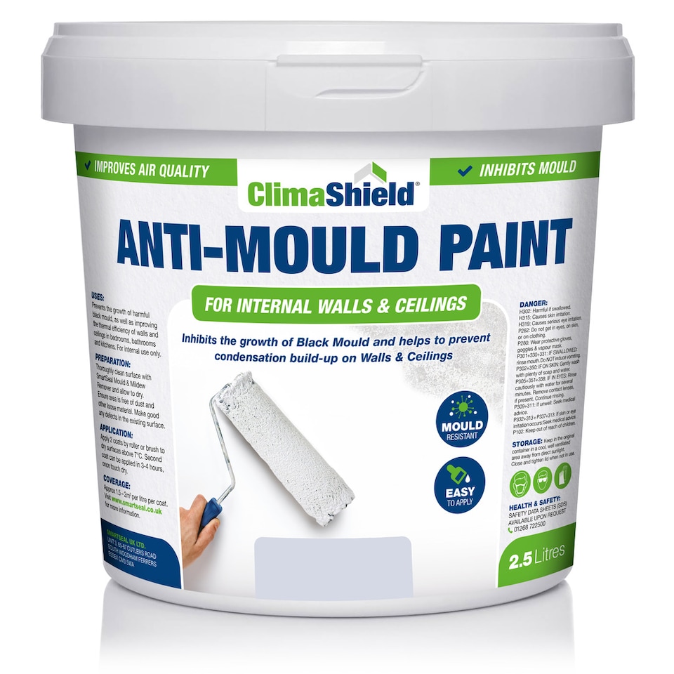 image 1 of SmartSeal - Anti-Mould Paint - Frosted Blue (2.5L) For Bathroom, Kitchen and Bedroom Walls & Ceilings - Protection Against Mould