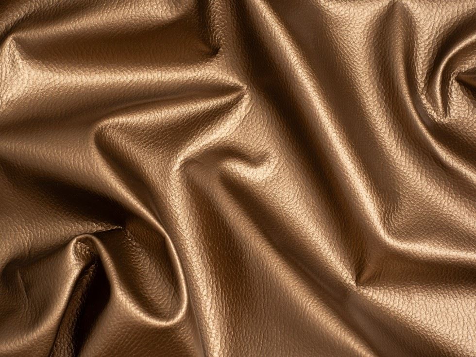 Minerva Core Range Gold Textured Faux Leather Fabric for Bag Making, Dressmaking, Upholstery, 140cm / 55" Wide - per metre