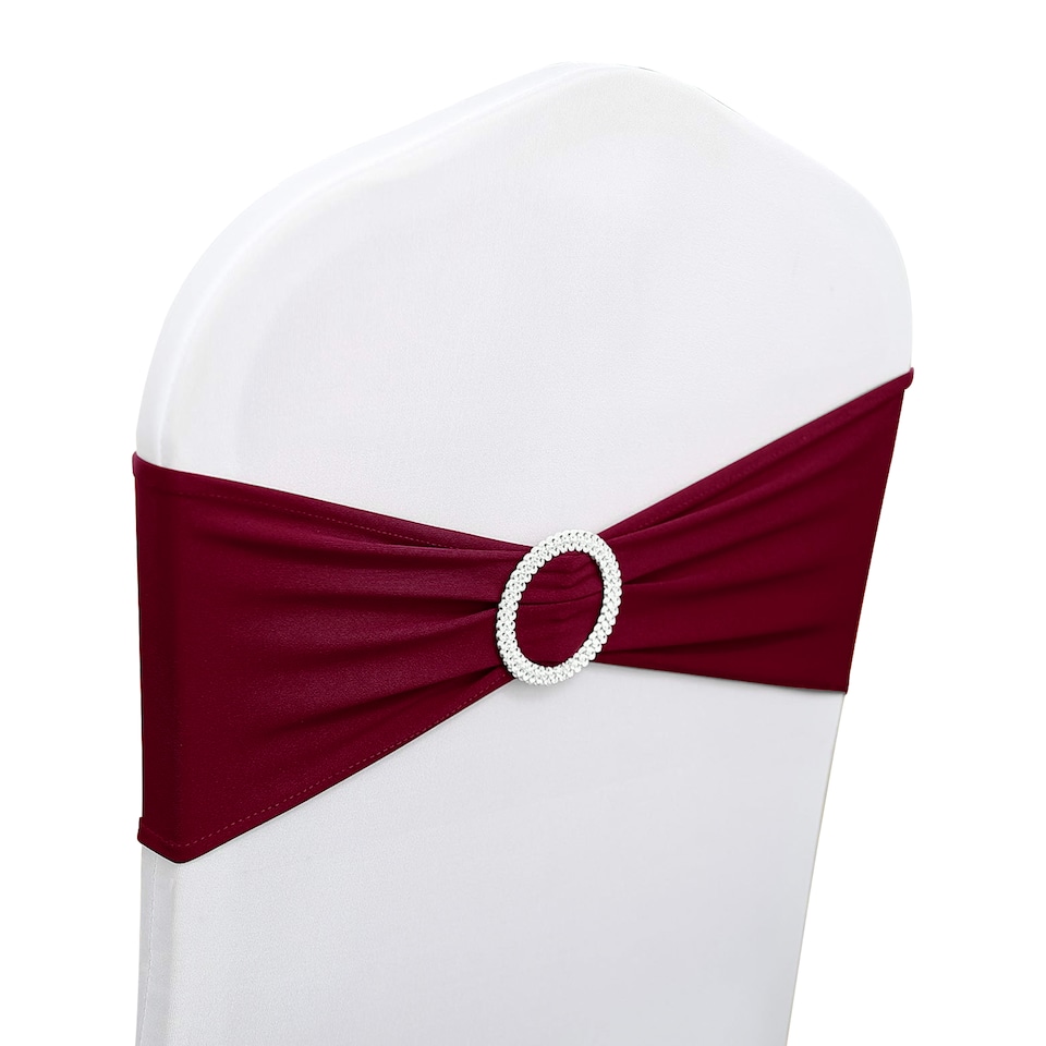 image 1 of 13"x5" Spandex Chair Bands with Slider Buckle, Elastic Chair Sash - 1pc