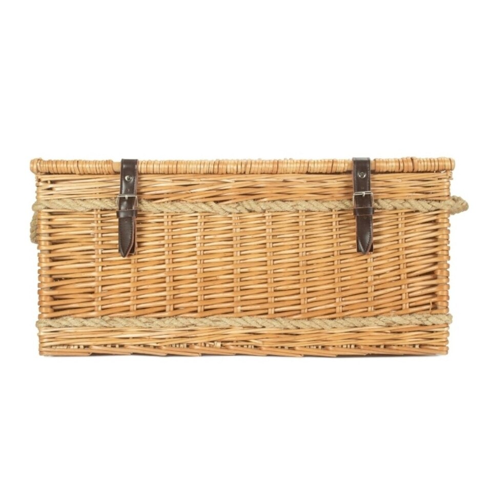 image 1 of 62cm Antique Wash Picnic Basket Brown | Brown | One Size