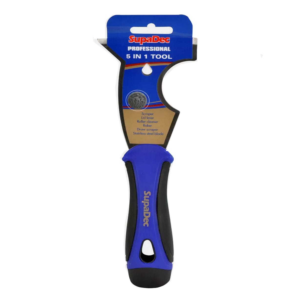 SupaDec DIY Decorating Professional Black Plastic Handle Soft Grip 5 in 1 Tool