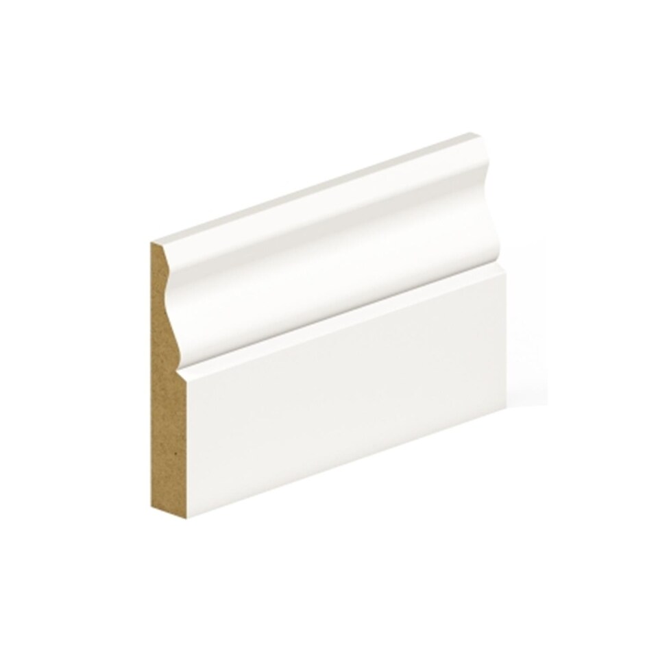 PACK OF 5 (Total 5 Units) - 18mm Thick Primed MDF Ogee Skirting Board - 18mm (T) x 169mm (W) x 4200mm (L)