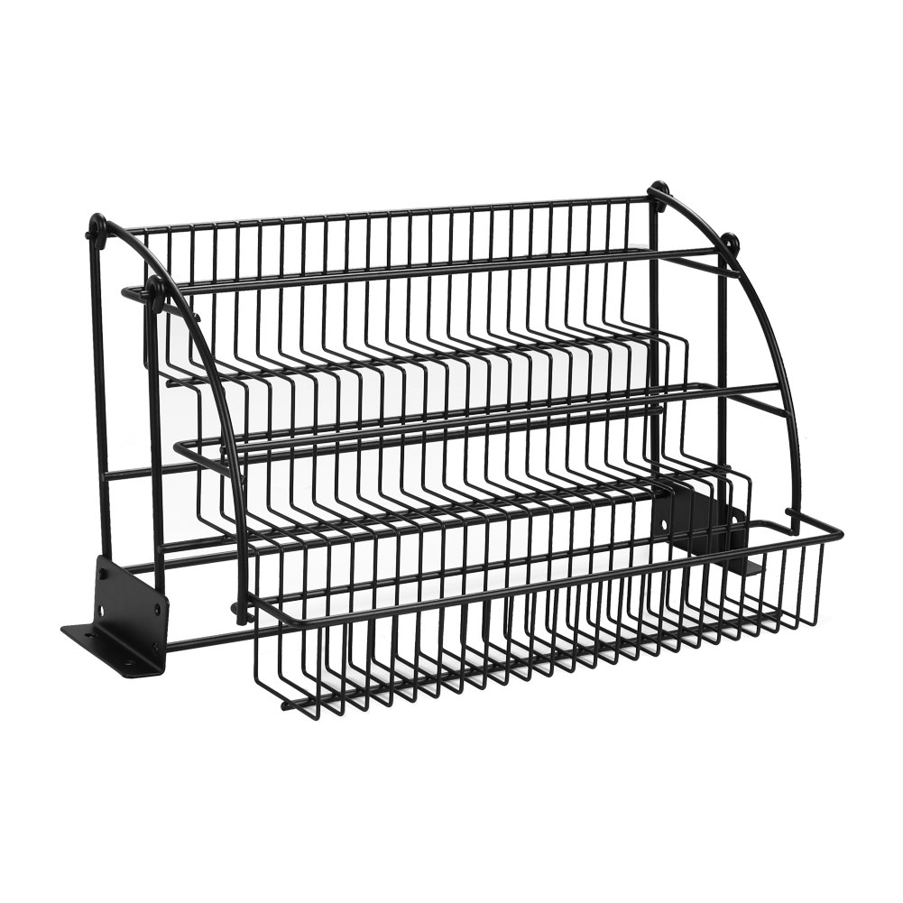 Living and Home Kitchen 3-Tier Pull-Down Spice Holder Rack - Black