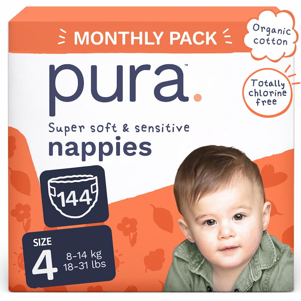 image 1 of Pura Soft & Sensitive Nappies Size 4, 144ct