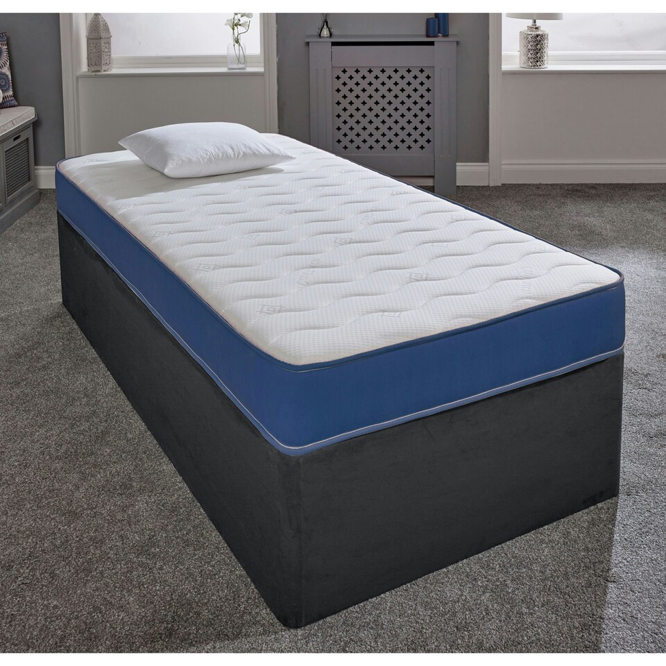 image 1 of Hybrid Memory Foam & Pinna-Coil Mattress - Soft/Medium Cooltouch+ Breathable | Blue | King
