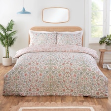 Harrow Microfibre Floral Reversible Duvet Cover Set with Pillowcase | Brown | Double