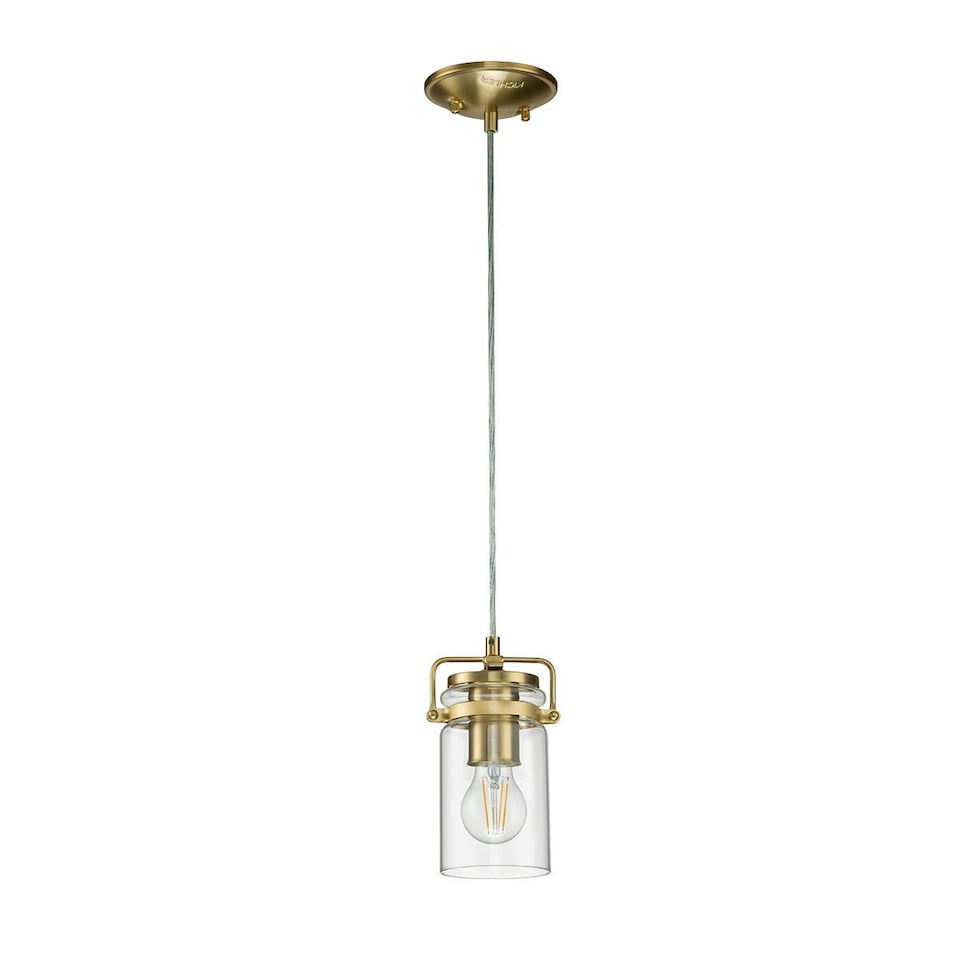 image 1 of Kichler Brinley Dome Pendant Ceiling Light Brushed Brass