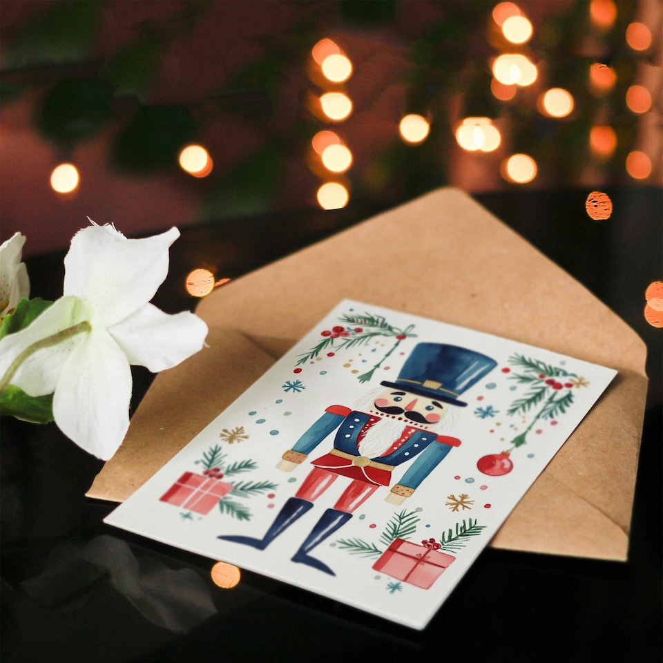 image 1 of Decoration Nutcracker Doll Festive Xmas For Child Kids Christmas Card