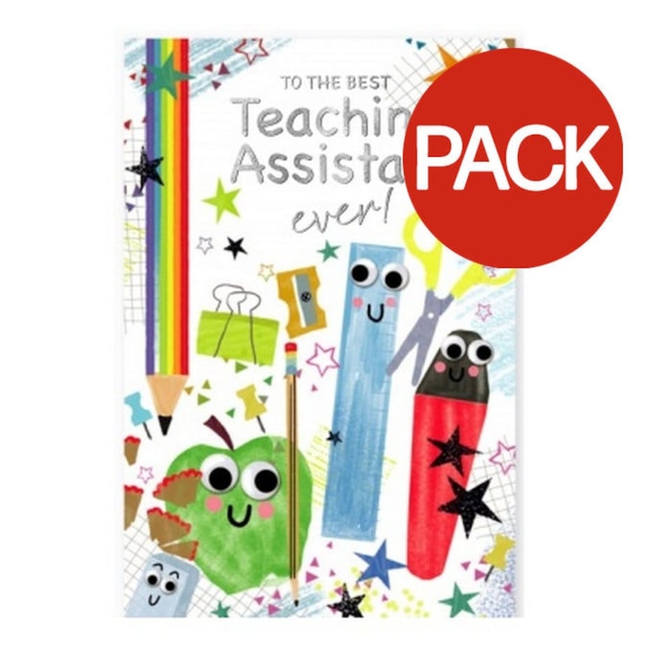 Simon Elvin To The Best Teaching Assistant Ever Greetings Card (Pack of 6) - Multicoloured - One Size