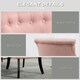image 4 of HOMCOM Fabric Single Sofa Upholstered with Pillow Wood Leg Pink Pink