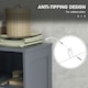 image 6 of kleankin Free Standing Bathroom Storage Cabinet with Louvred Doors, 2 Drawers, Grey