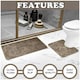 image 3 of VELVETIO Glitter Bath Mat Set Non Slip Water Absorbent Toilet Rugs Brown | Natural