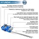 image 2 of Hyundai 40v Lithium-ion Battery Hedge Trimmer With Battery and Charger | HYHT40LI
