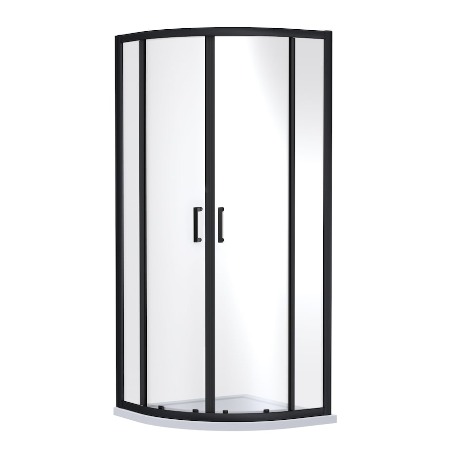 image 1 of 6mm Glass Quadrant Shower Enclosure 1900 x 800 x 800mm Matt Black | Black | Matt Black | 1