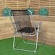 image 10 of 4 x Foldable Garden Chairs Fixed position garden chairs with grey frame and black fabric | Grey | Grey