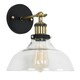 image 4 of ValueLights Industrial Black And Gold Wall Light Fitting With Clear Glass Wide Light Shade