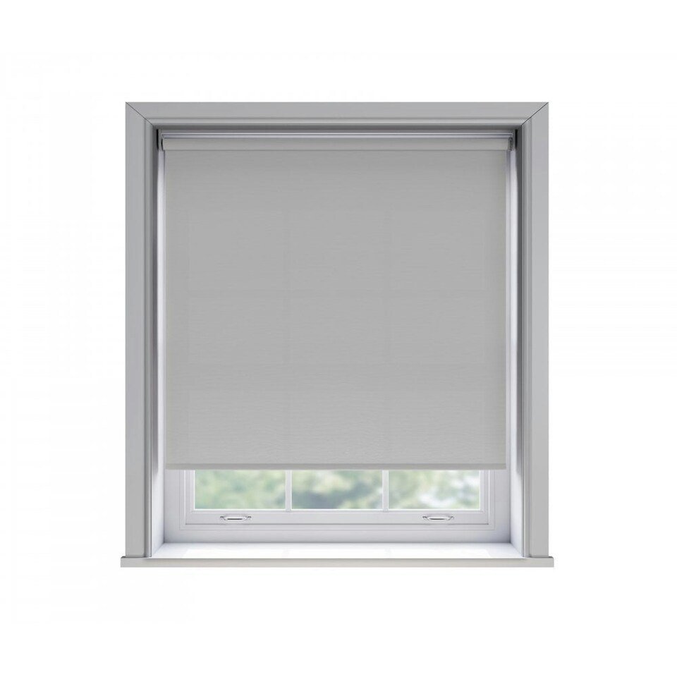 120cm No Drill Light Grey Thermal Blackout Roller Blind (170cm Drop) Grey