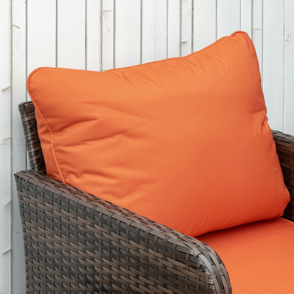 image 1 of Outsunny 5 Pieces Outdoor Patio Furniture Set Wicker Conversation Set Brown
