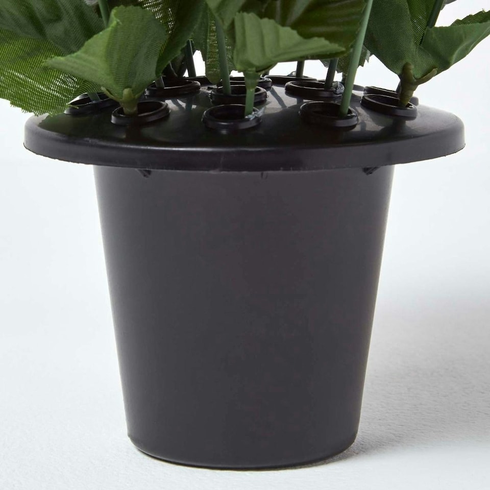 image 1 of Homescapes Set of 3 Red, Pink & White Rose and Gypsophila Artificial Flowers in Grave Vases