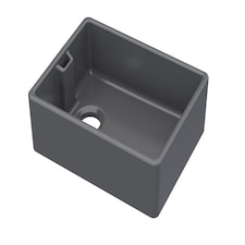 Balterley Fireclay Kitchen Single Bowl Belfast Sink with Built In Overflow | Grey | Soft Black | 1